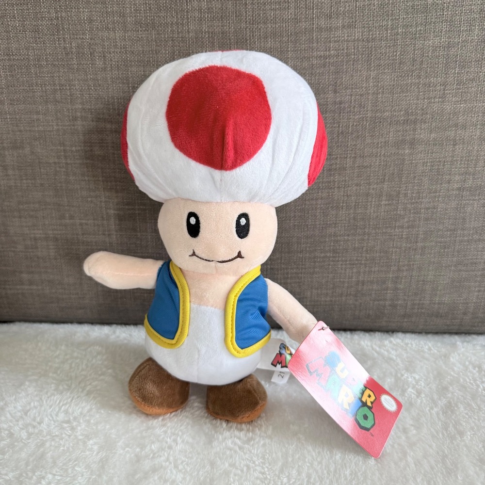 Super Mario Toad Plush Toy 12" Nintendo Stuffed Character‎ w Tag